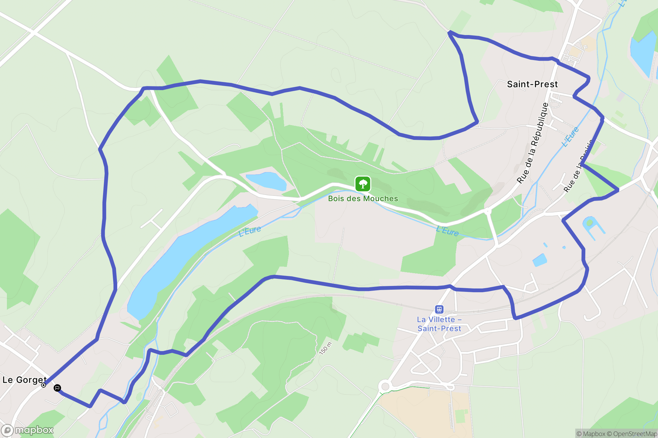 Saint-Prest : carte du parcours de randonnée - France