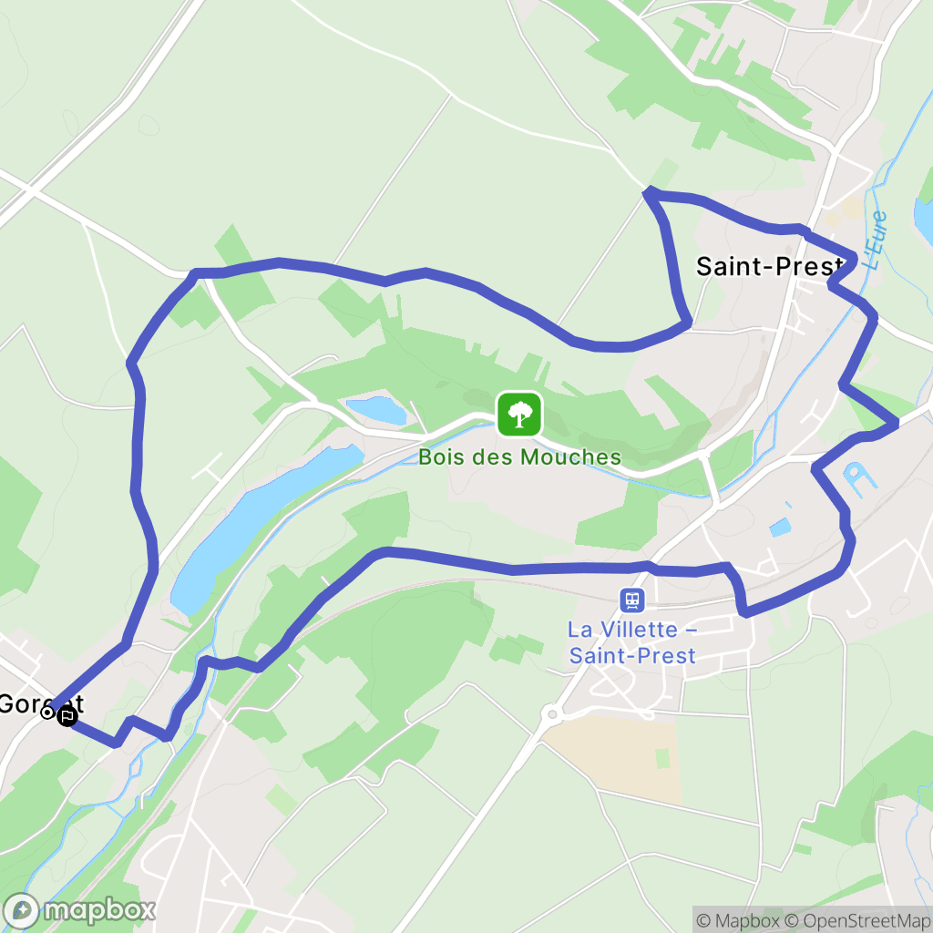 Saint-Prest : carte du parcours de randonnée - France