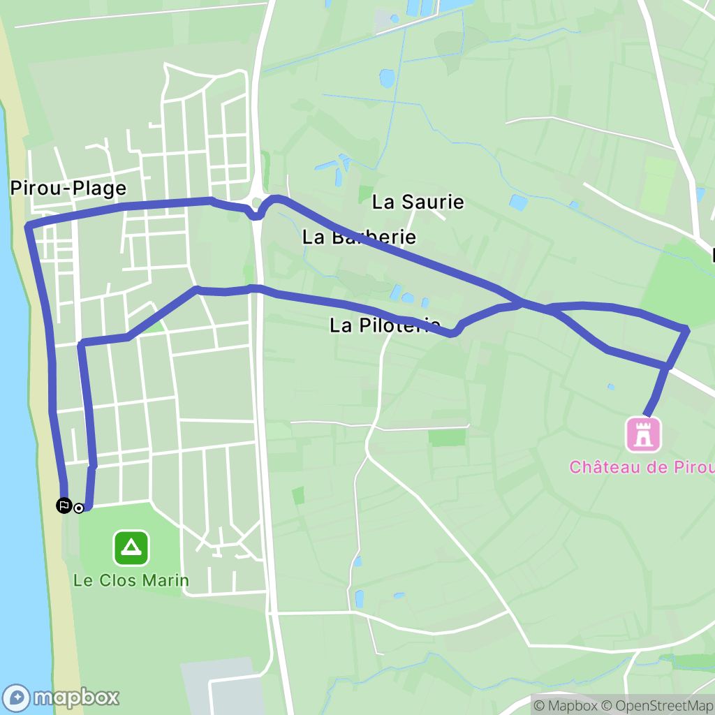 Pirou : carte du parcours de randonnée - France