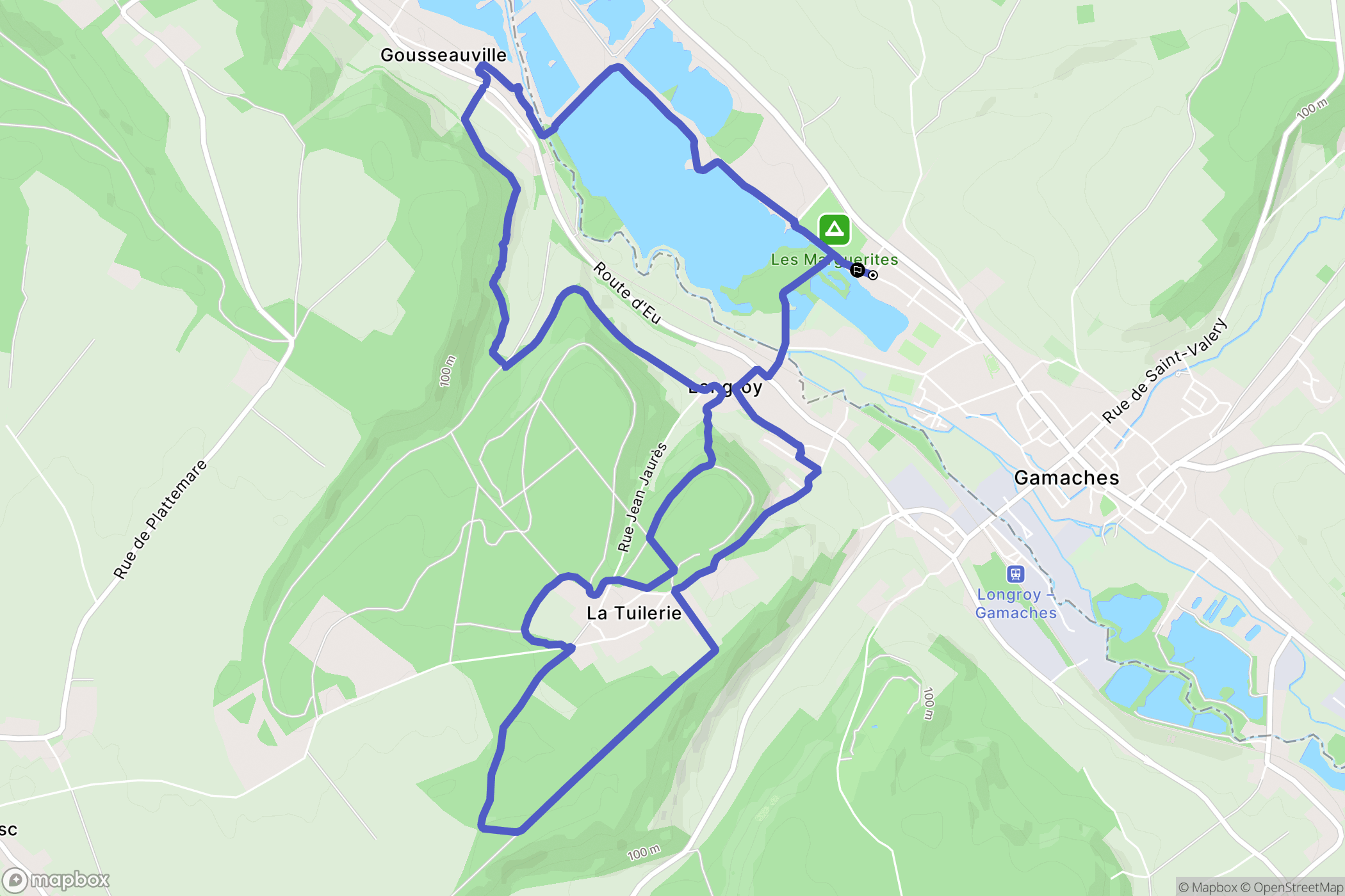 Gamaches : carte du parcours de randonnée - France
