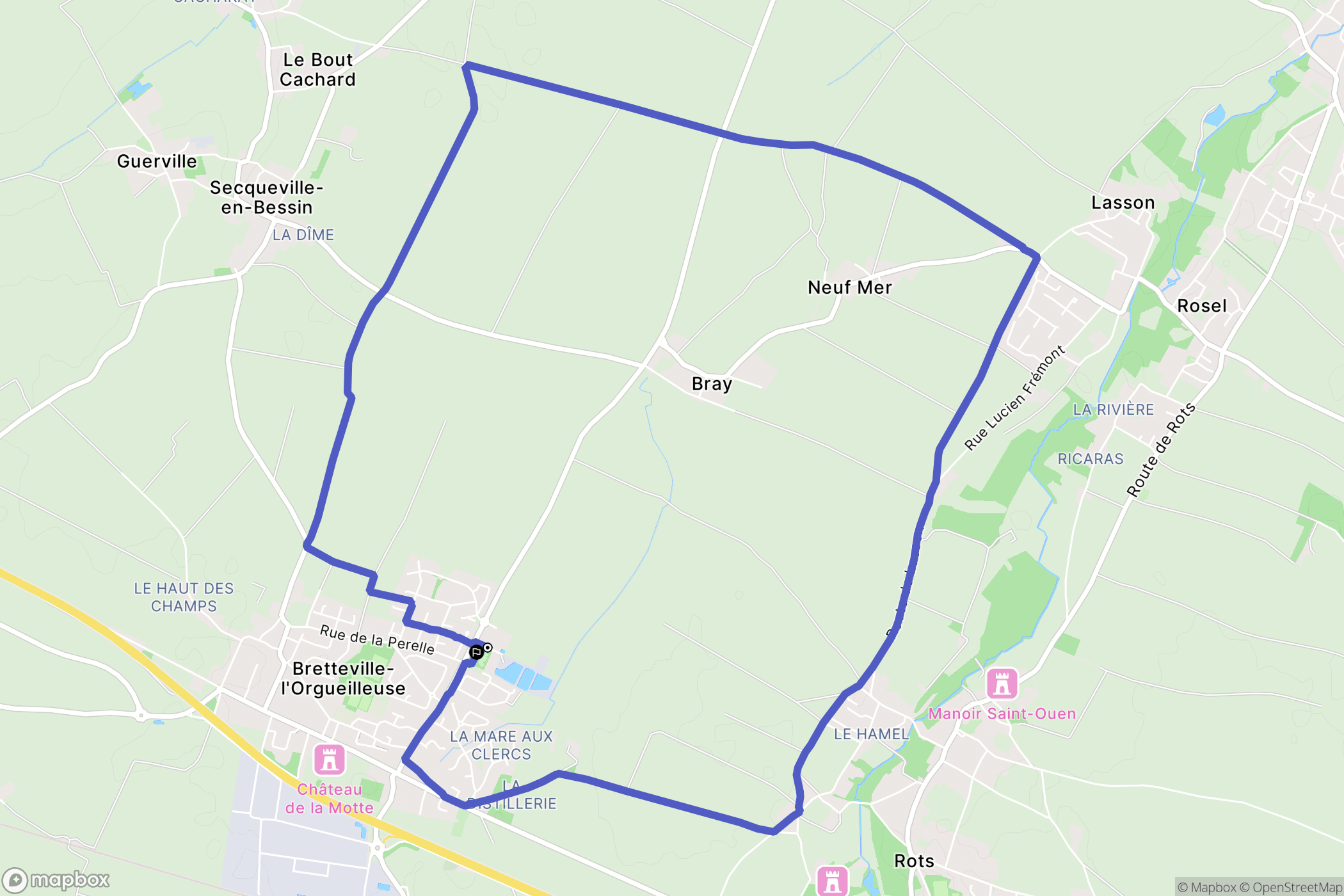 Thue et Mue : carte du parcours de randonnée - France