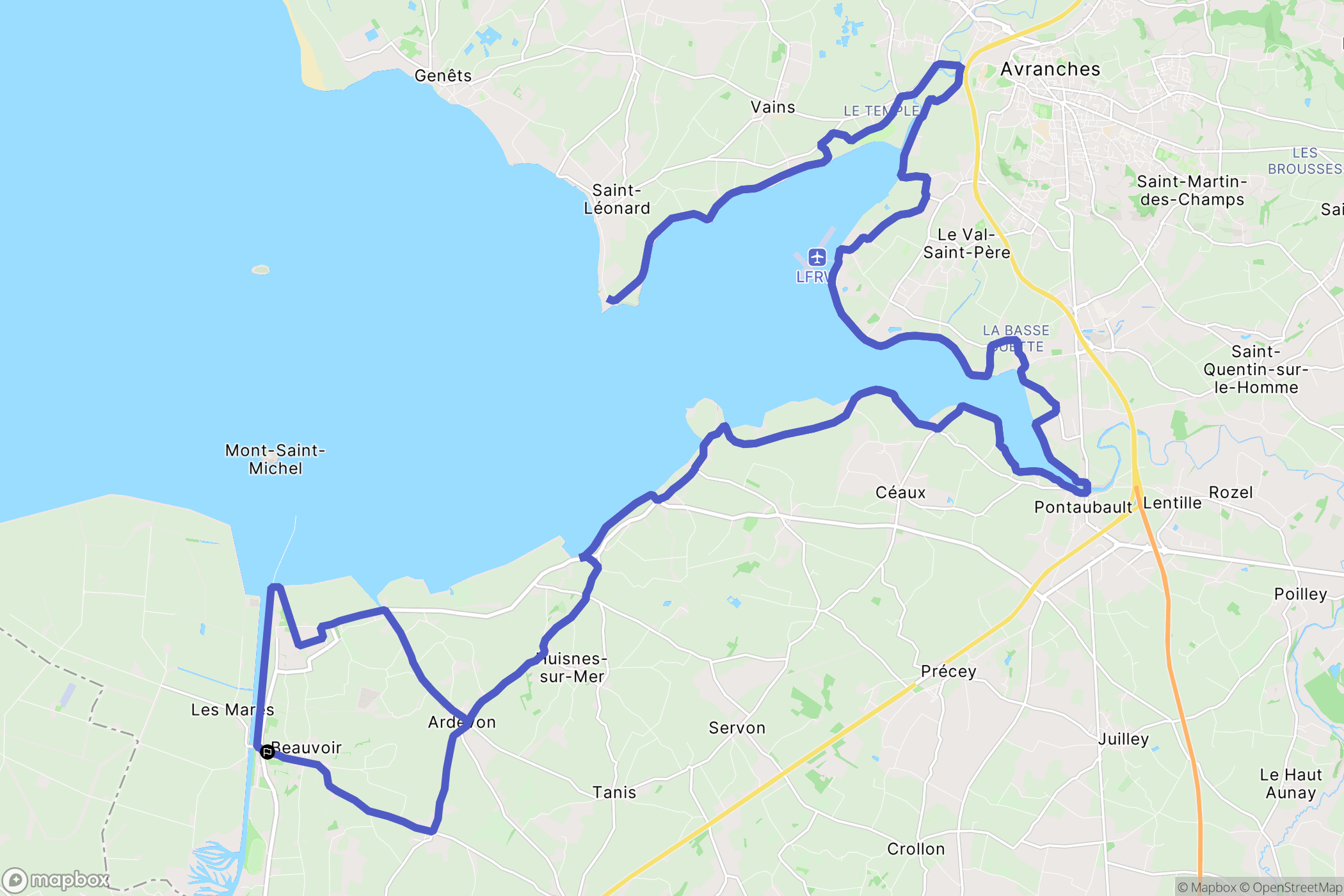 Beauvoir : carte du parcours de randonnée - France