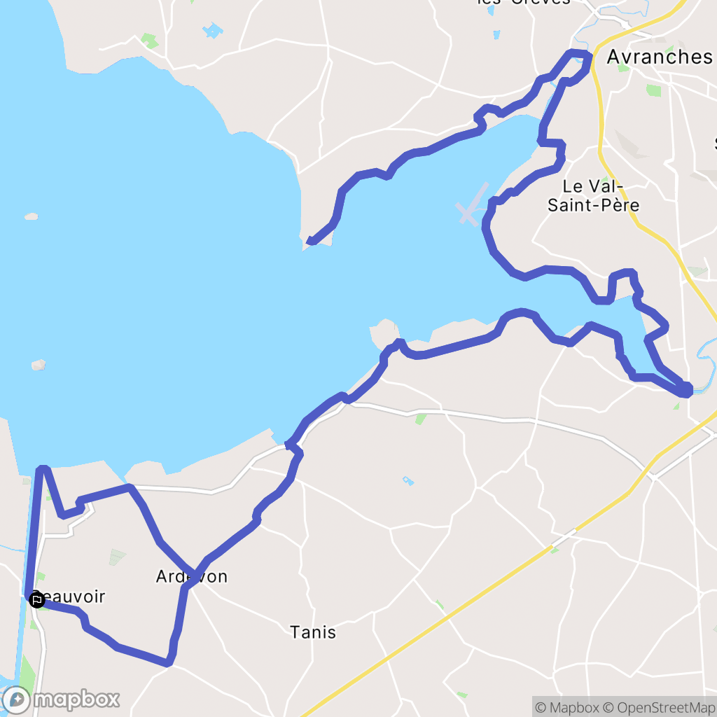 Beauvoir : carte du parcours de randonnée - France