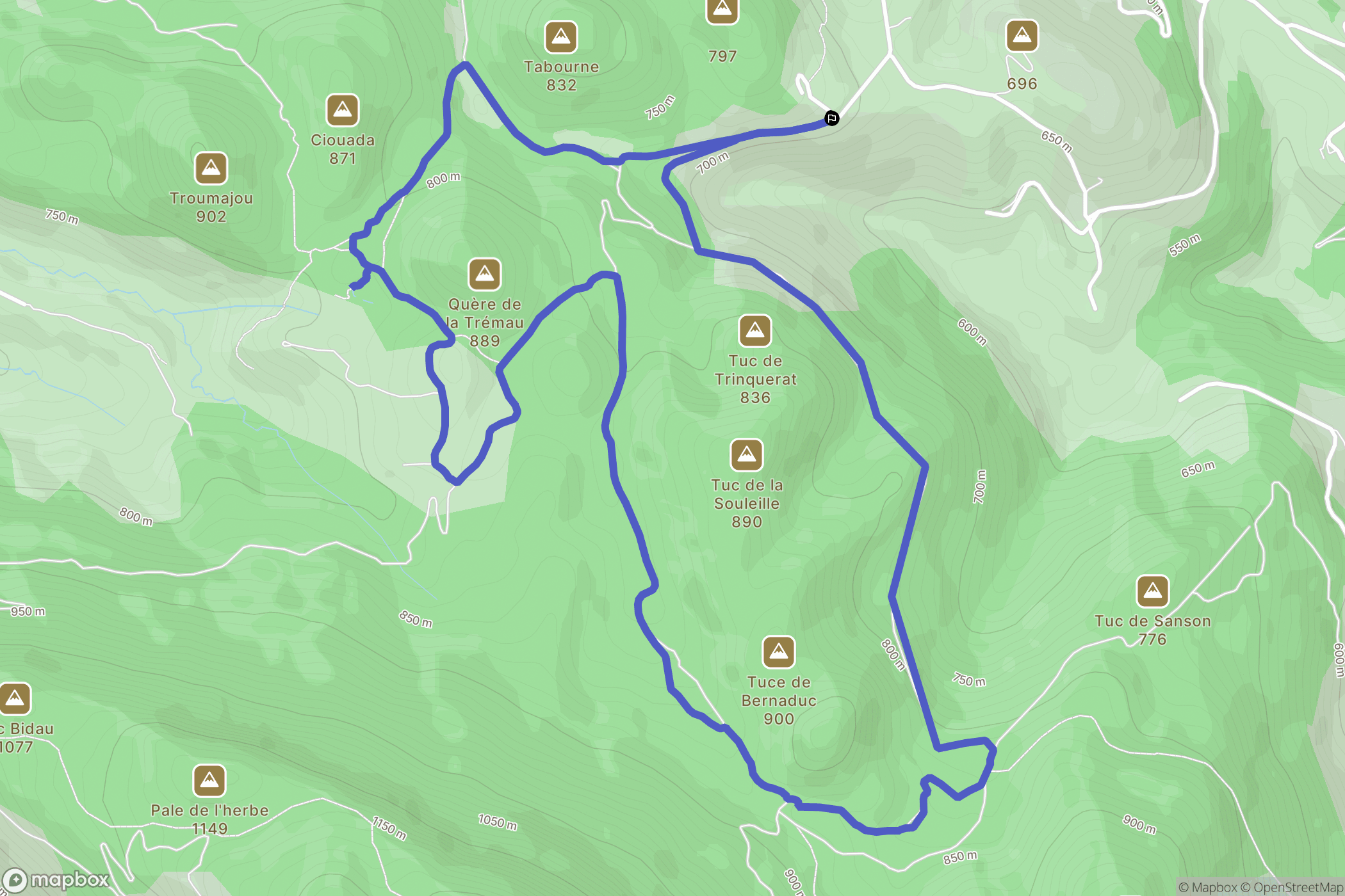 Eycheil : carte du parcours de randonnée - France