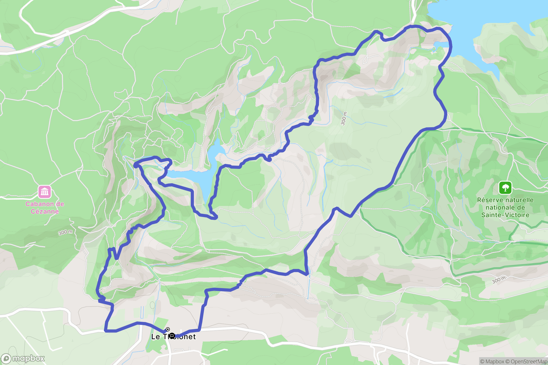 Le Tholonet : carte du parcours de randonnée - France