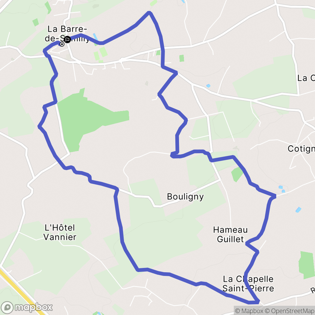 La Barre-de-Semilly : carte du parcours de randonnée - France