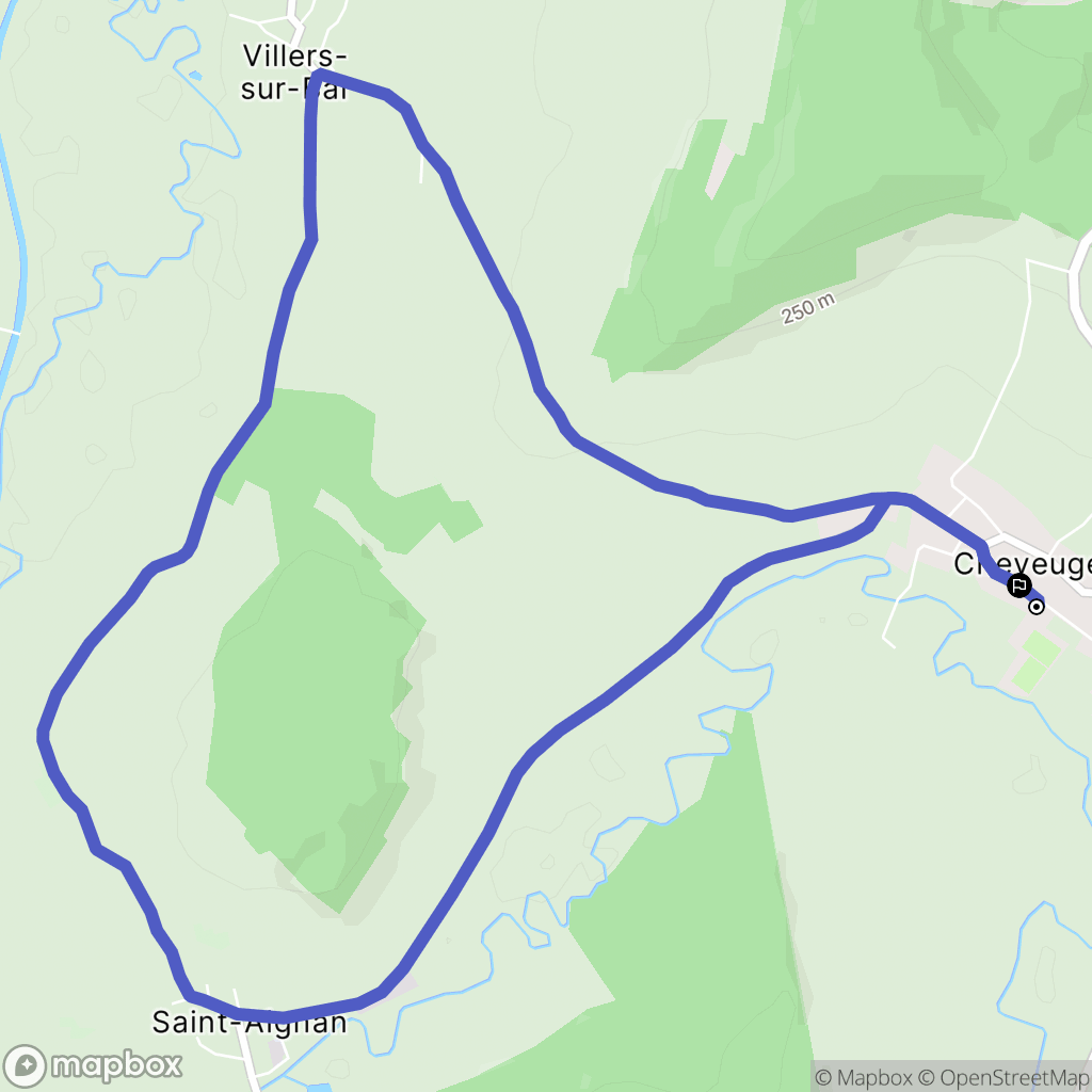 Cheveuges : carte du parcours de randonnée - France