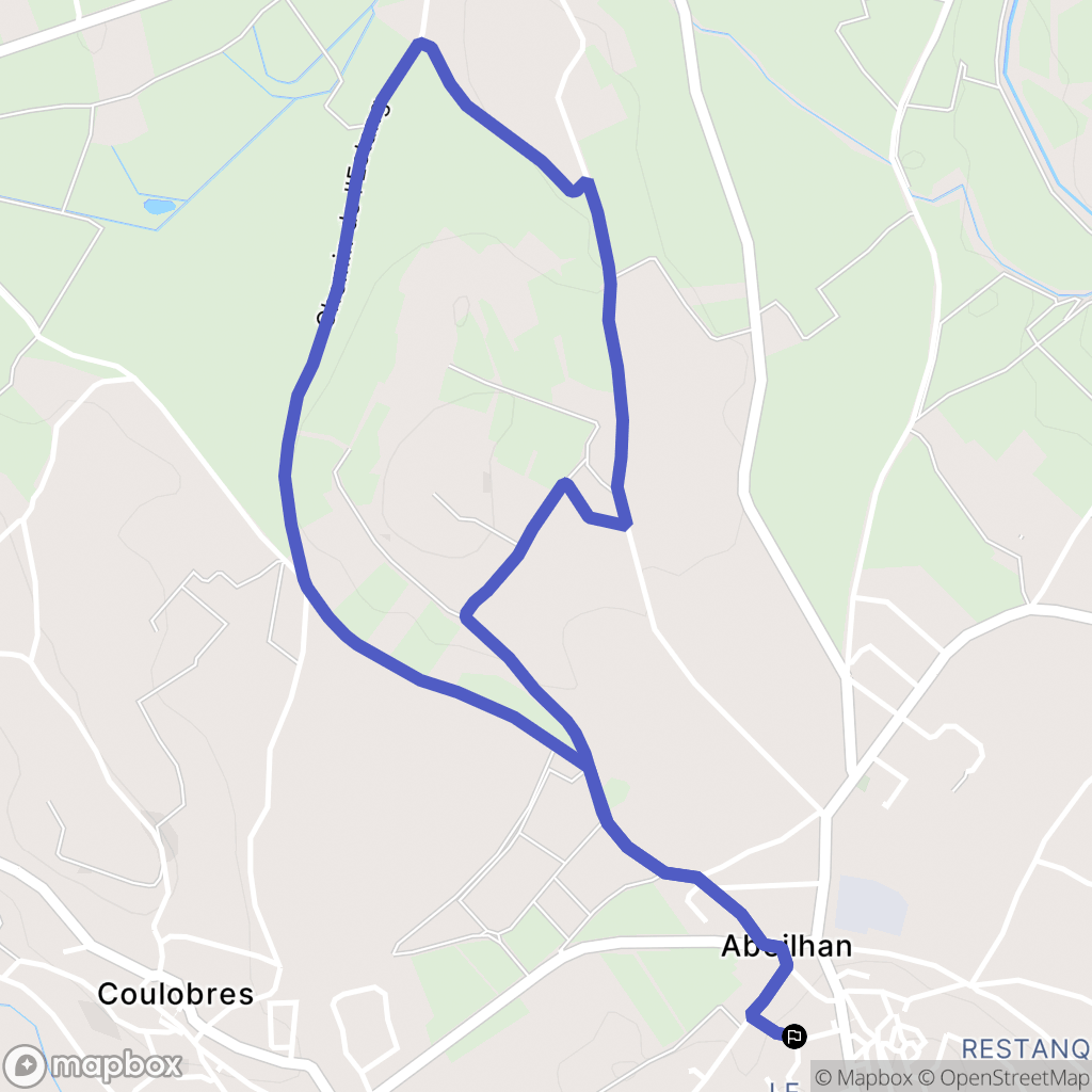 Abeilhan : carte du parcours de randonnée - France