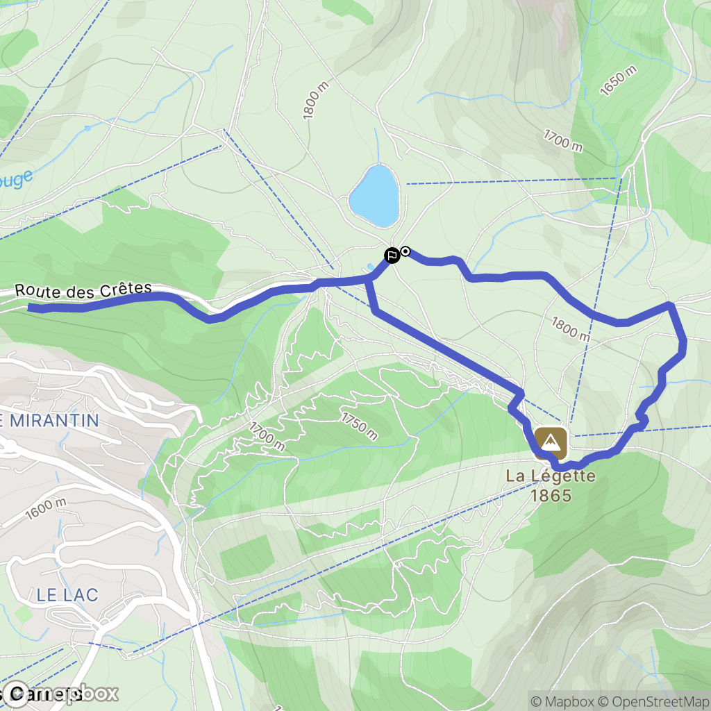 Hauteluce : carte du parcours de randonnée - France