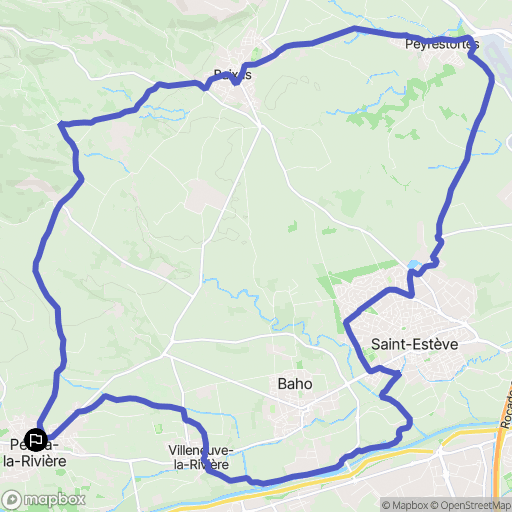 Pézilla-la-Rivière : carte du parcours de randonnée - France