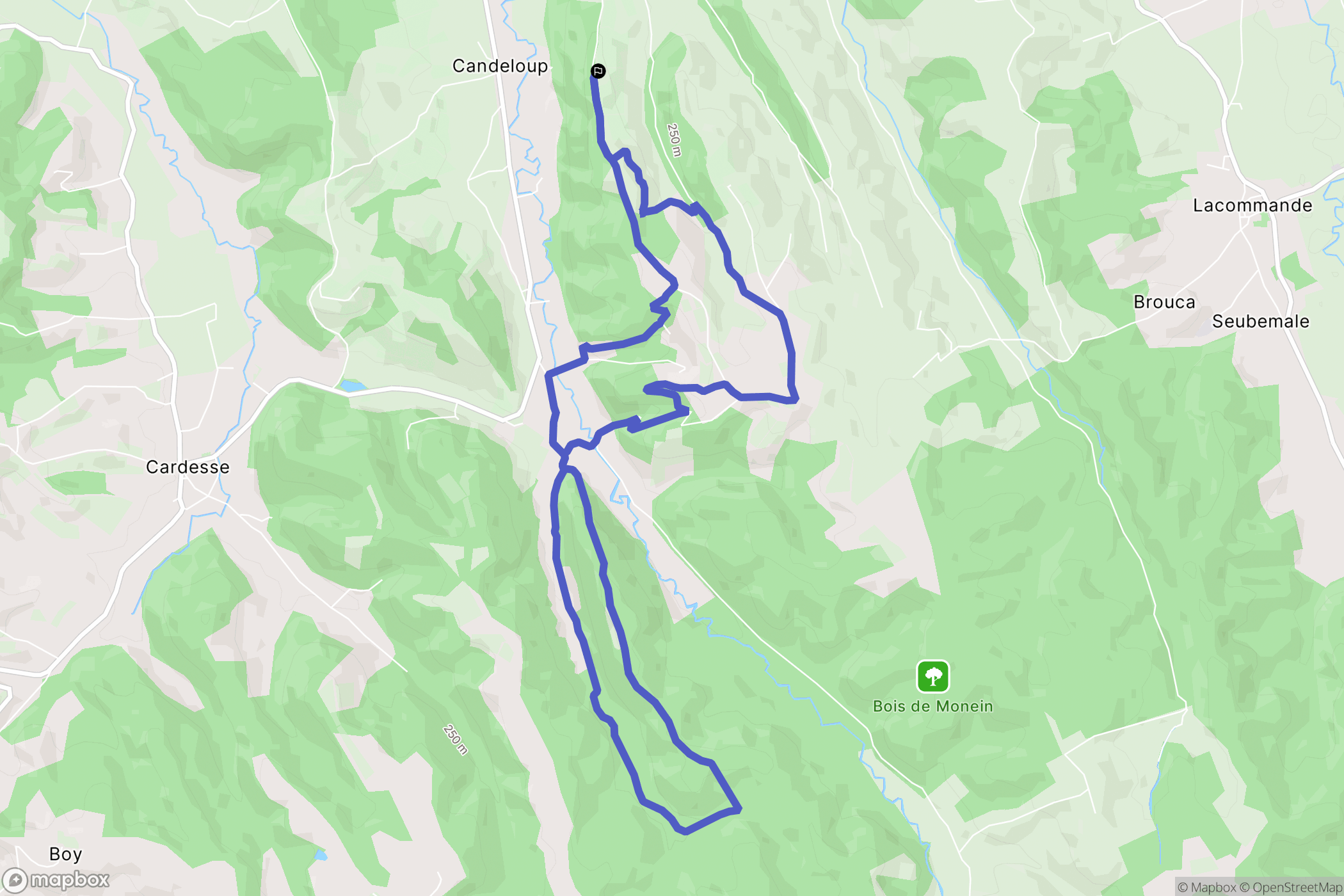 Monein : carte du parcours de randonnée - France