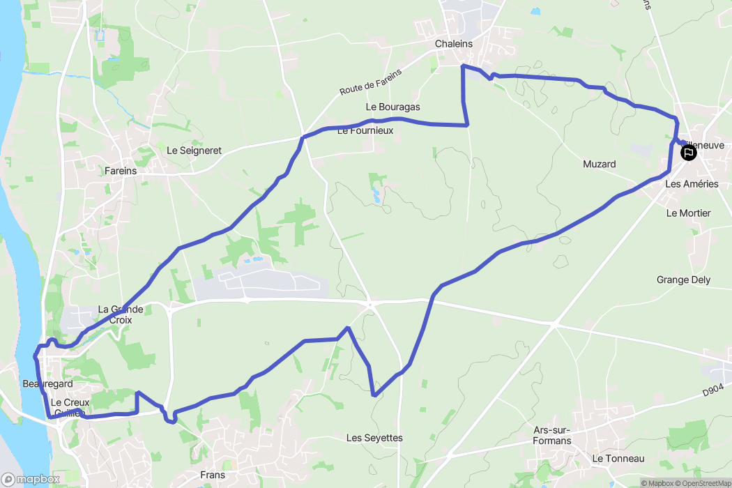 Villeneuve : carte du parcours de randonnée - France