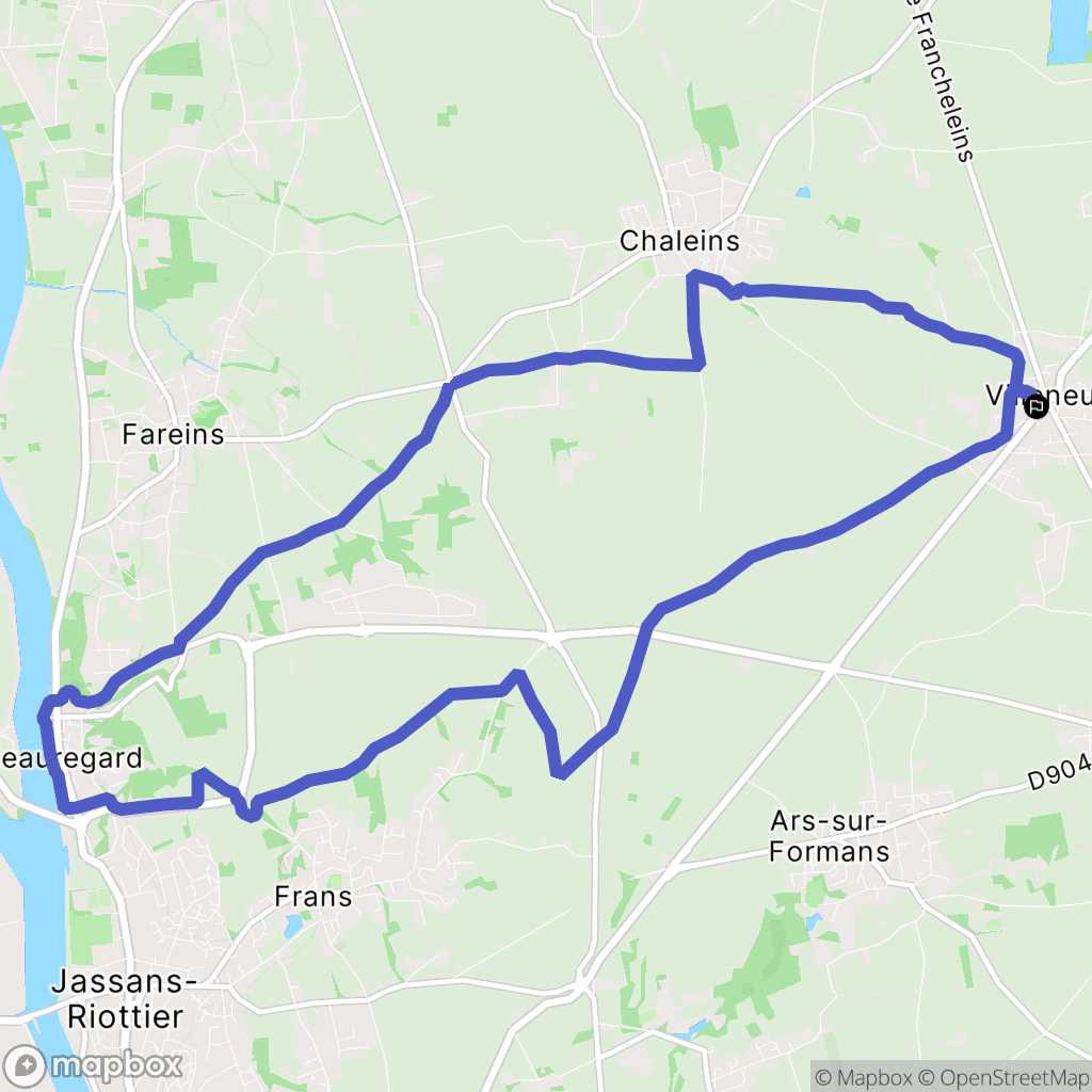 Villeneuve : carte du parcours de randonnée - France