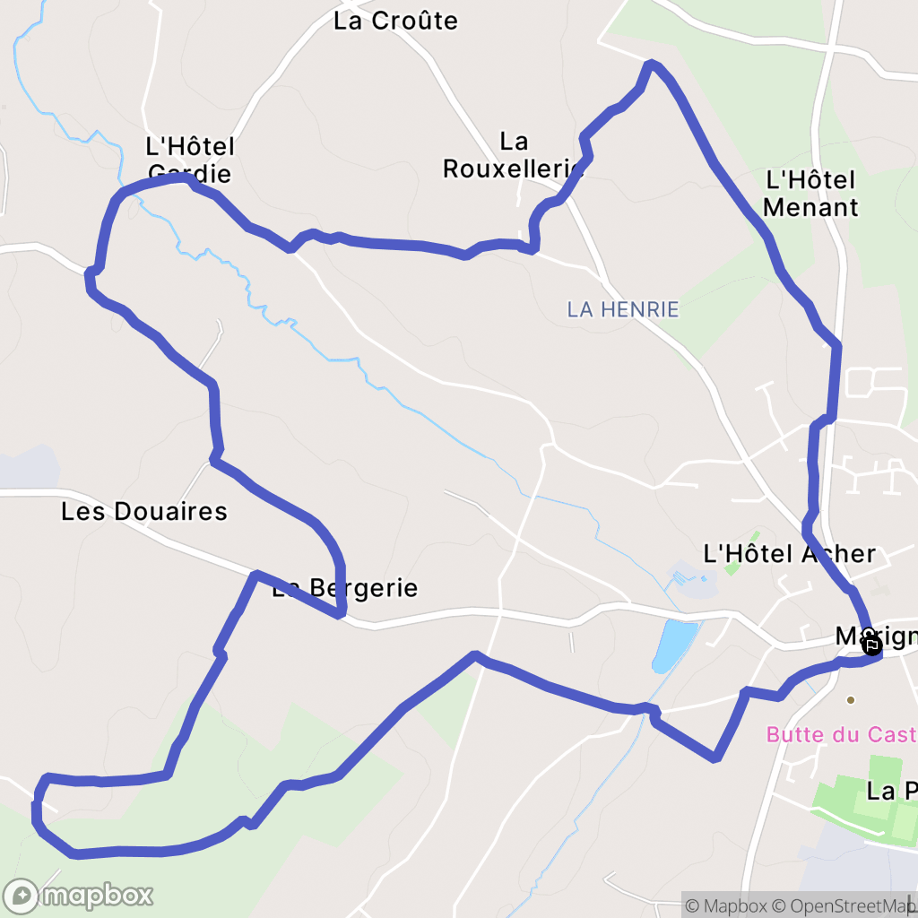 Marigny-Le-Lozon : carte du parcours de randonnée - France