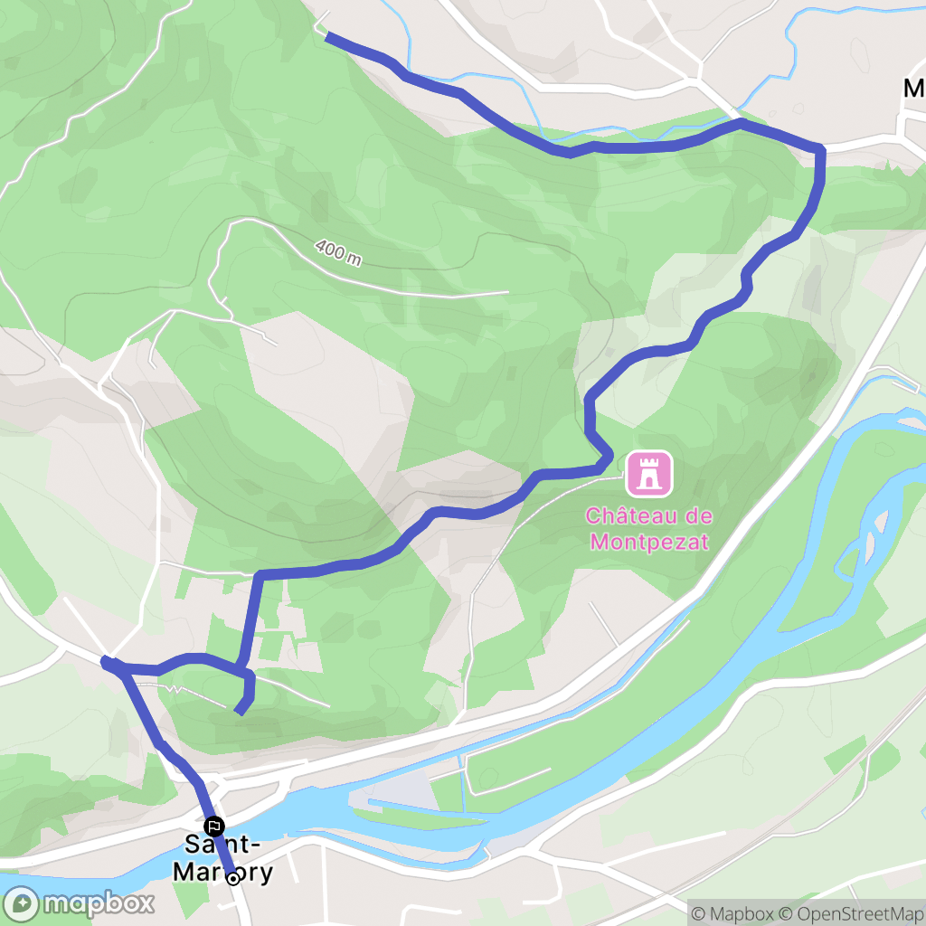 Saint-Martory : carte du parcours de randonnée - France