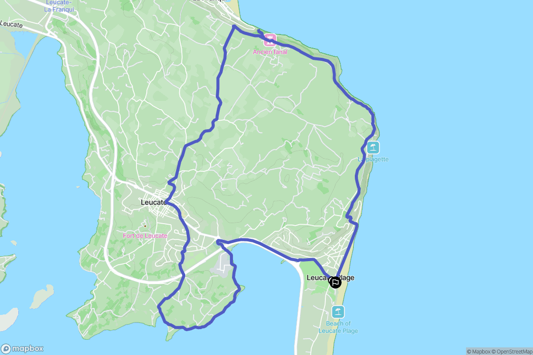 Leucate : carte du parcours de randonnée - France