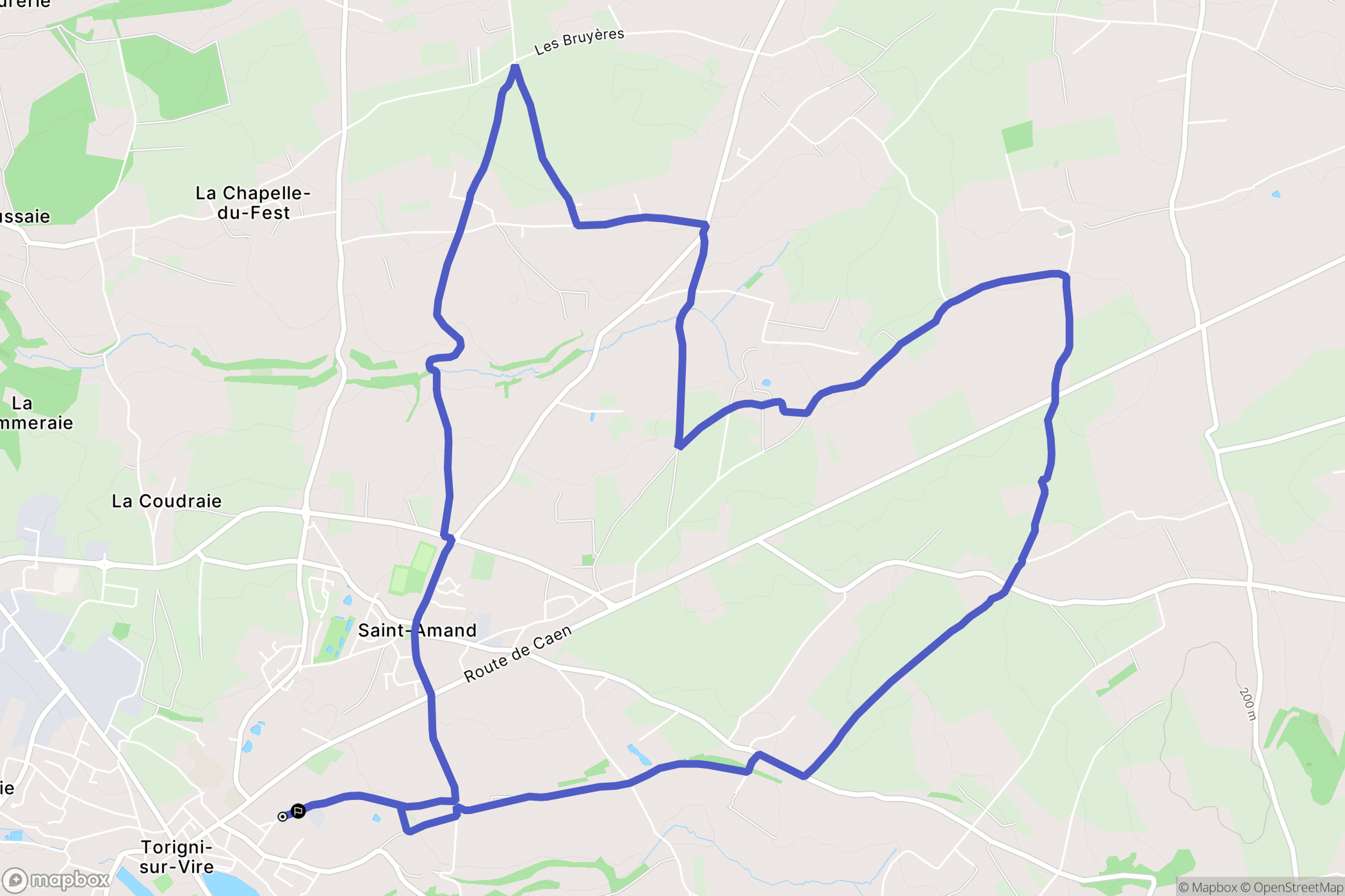 Torigny-les-Villes : carte du parcours de randonnée - France