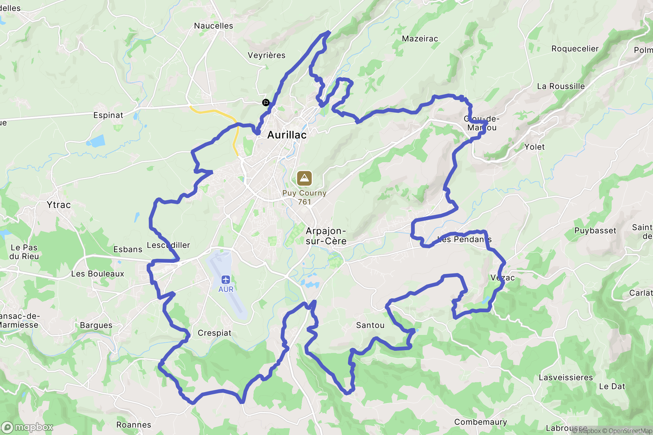 Toulousette : carte du parcours de randonnée - France