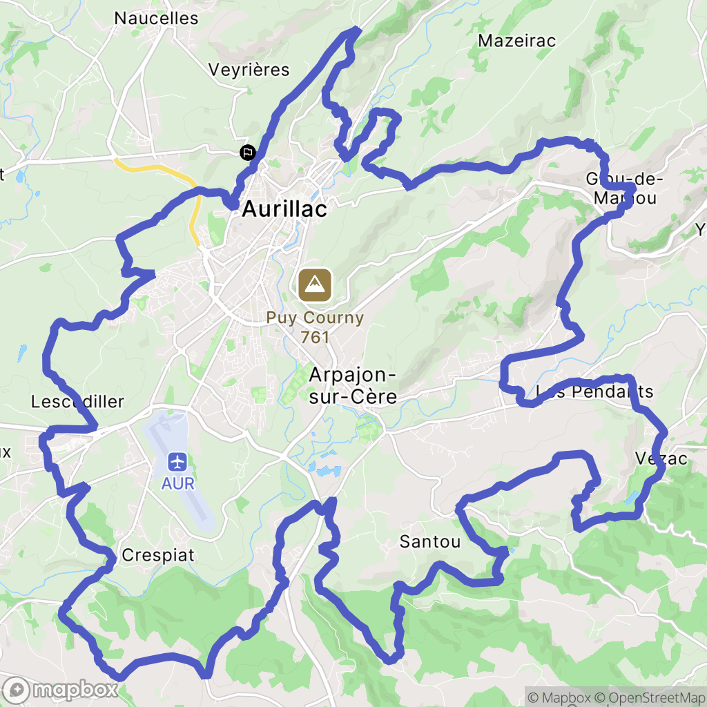Toulousette : carte du parcours de randonnée - France