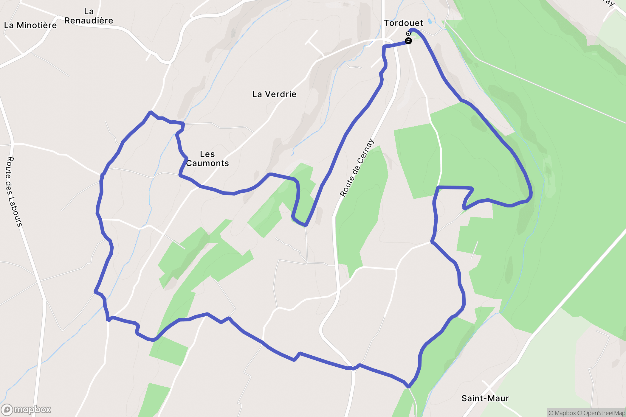 Valorbiquet : carte du parcours de randonnée - France