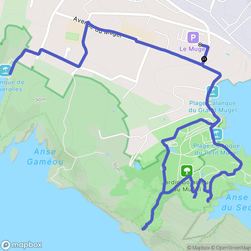 La Ciotat : carte du parcours de randonnée - France