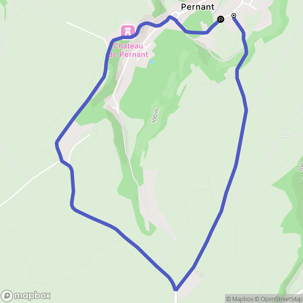 Pernant : carte du parcours de randonnée - France