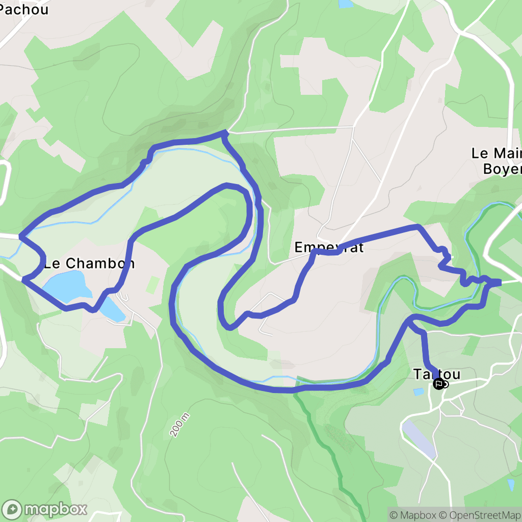 Bussière-Badil : carte du parcours de randonnée - France