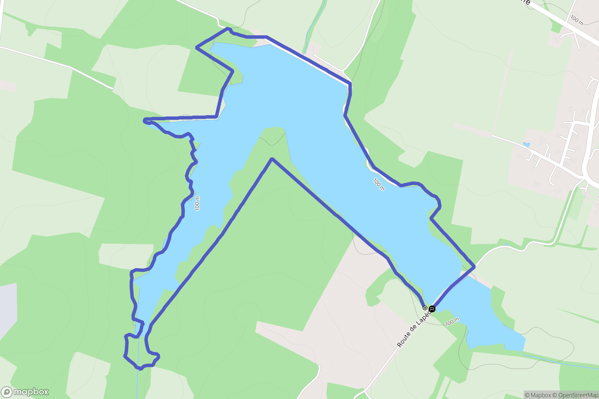 Caupenne-d'Armagnac : carte du parcours de randonnée - France