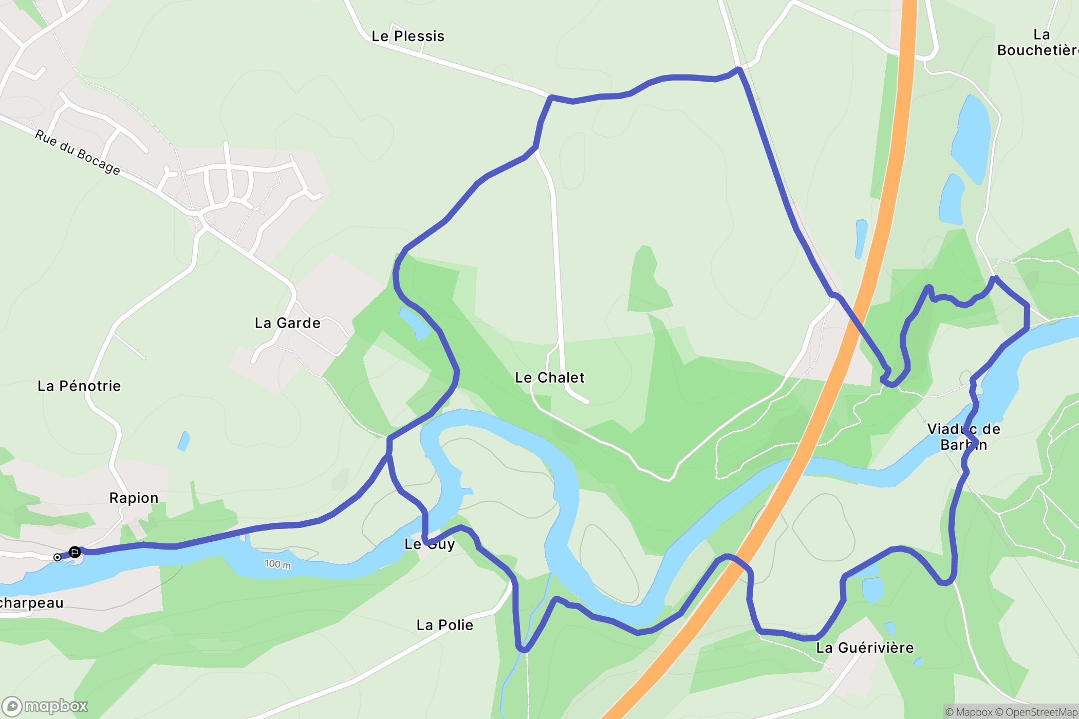 Mortagne-sur-Sèvre : carte du parcours de randonnée - France