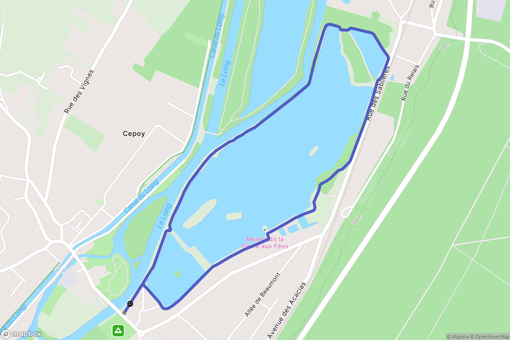 Cepoy : carte du parcours de randonnée - France