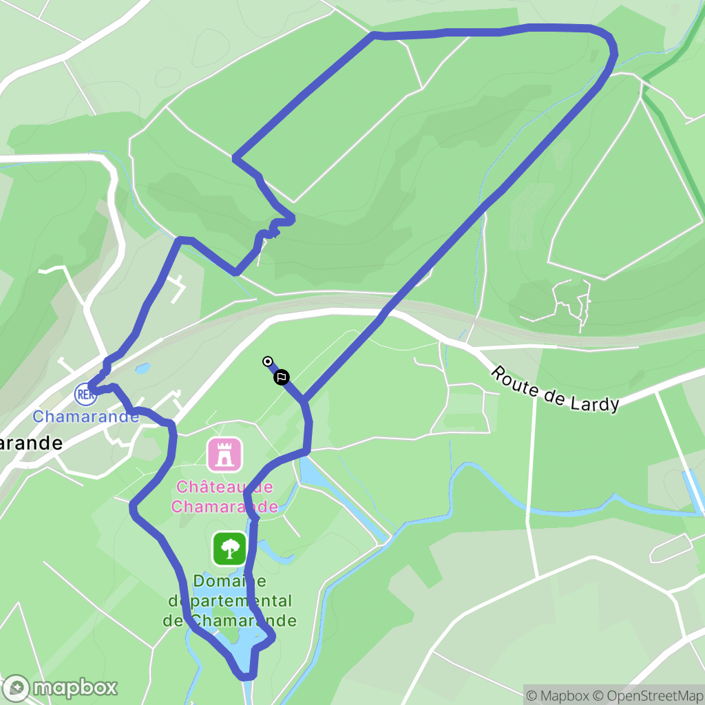 Chamarande : carte du parcours de randonnée - France