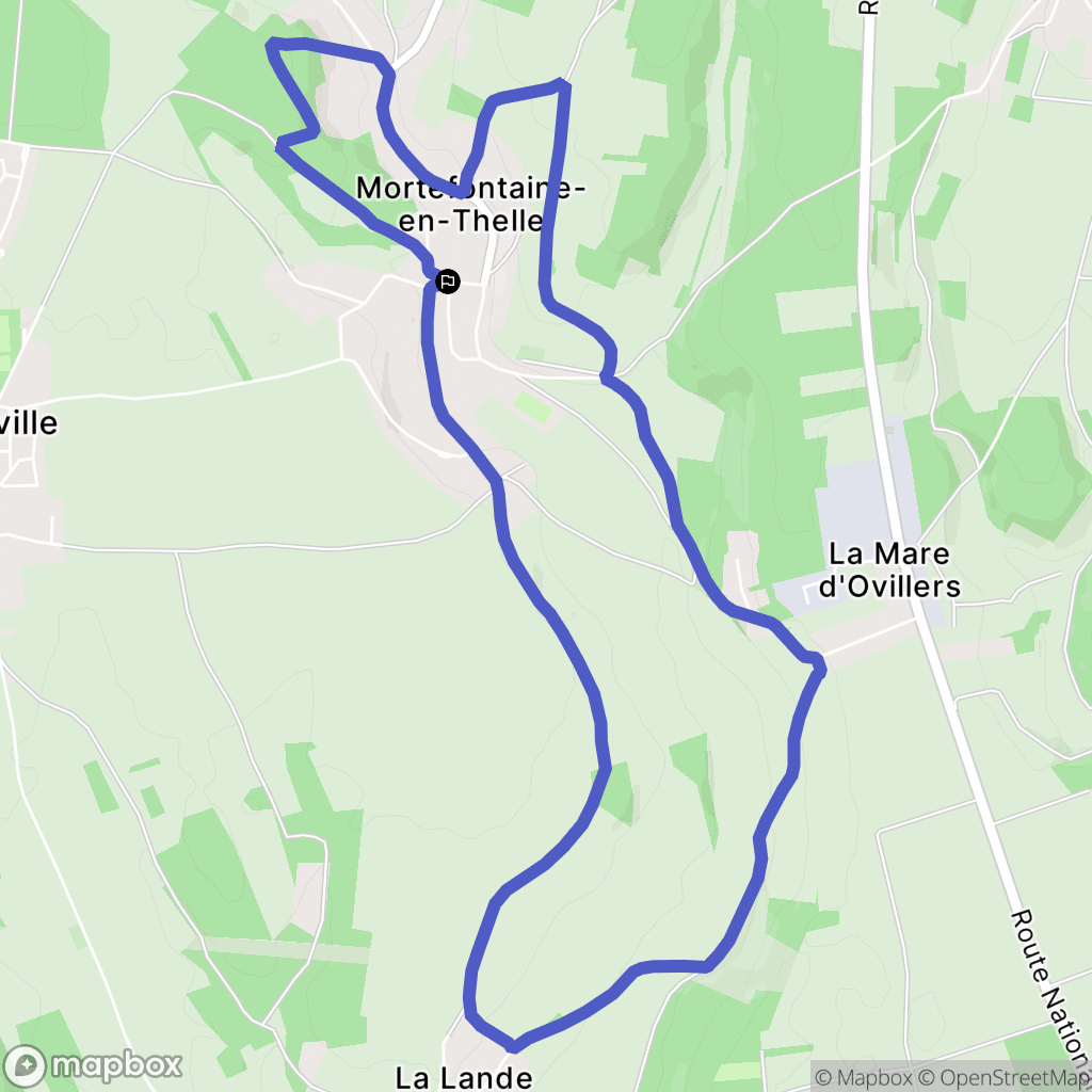 Mortefontaine-en-Thelle : carte du parcours de randonnée - France