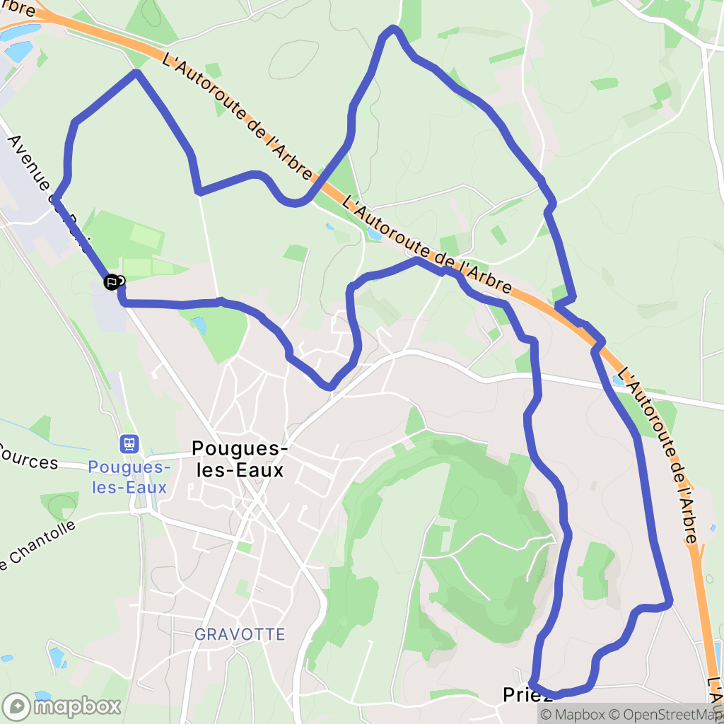 Pougues-les-Eaux : carte du parcours de randonnée - France