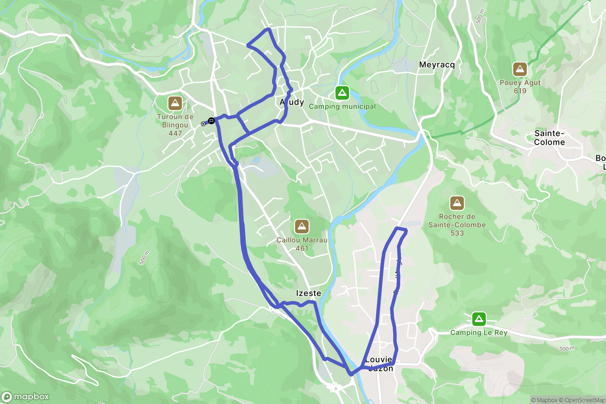 Arudy : carte du parcours de randonnée - France