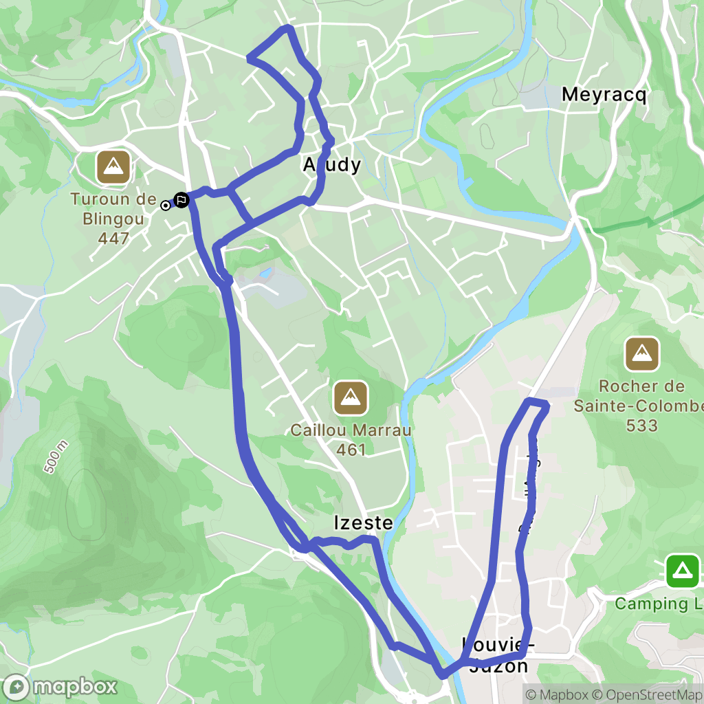 Arudy : carte du parcours de randonnée - France