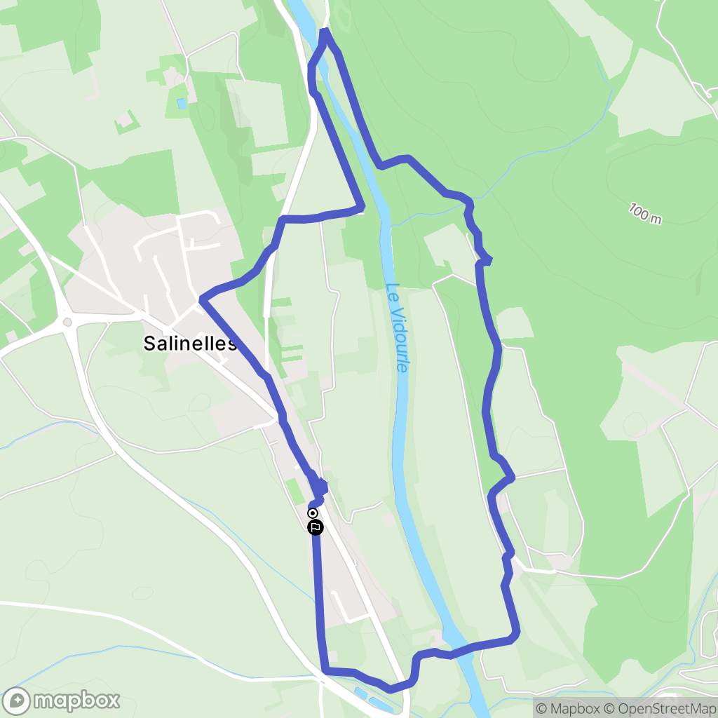 Salinelles : carte du parcours de randonnée - France