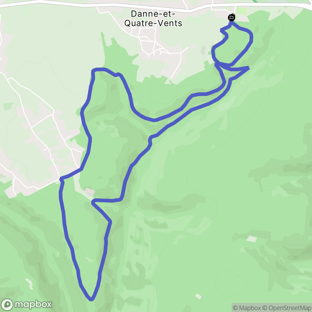 Danne-et-Quatre-Vents : carte du parcours de randonnée - France