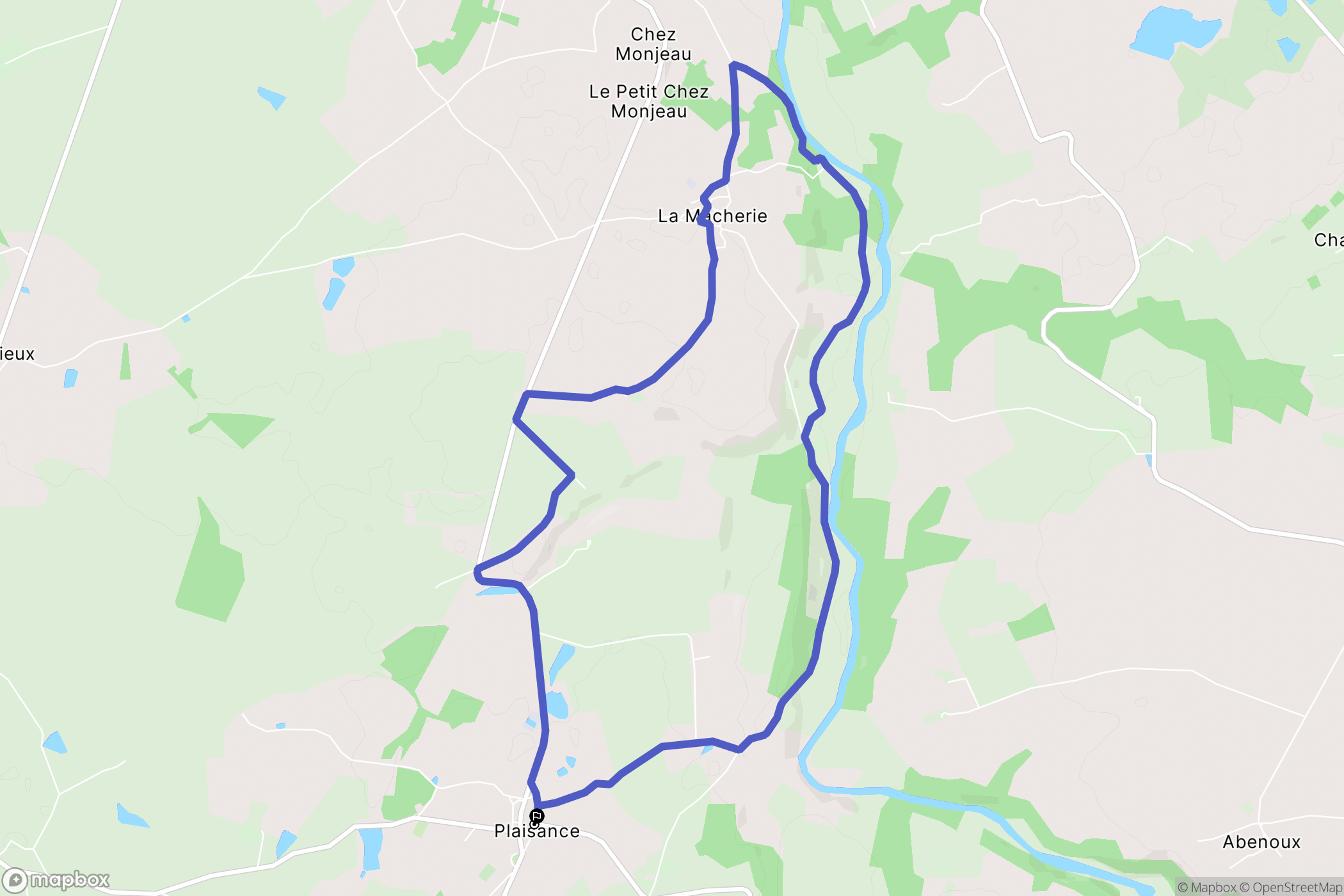 Plaisance : carte du parcours de randonnée - France
