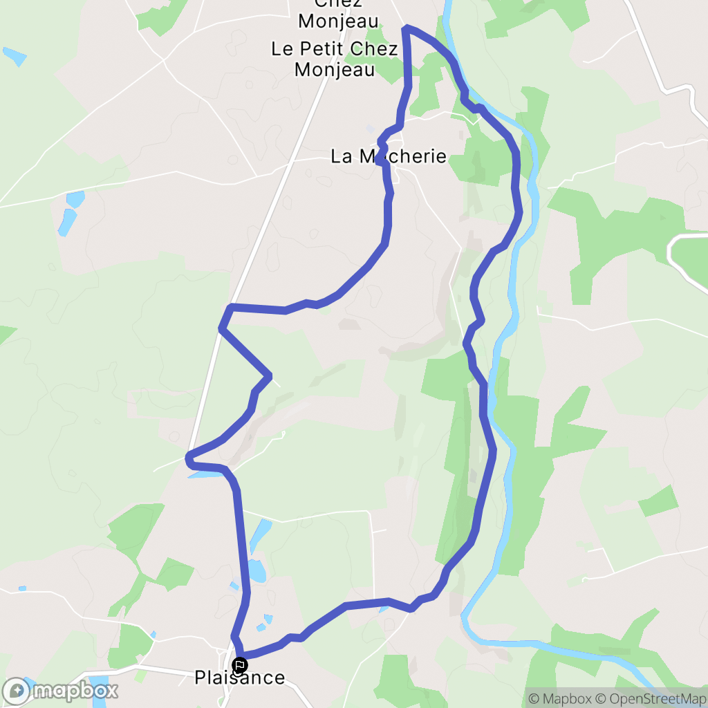 Plaisance : carte du parcours de randonnée - France