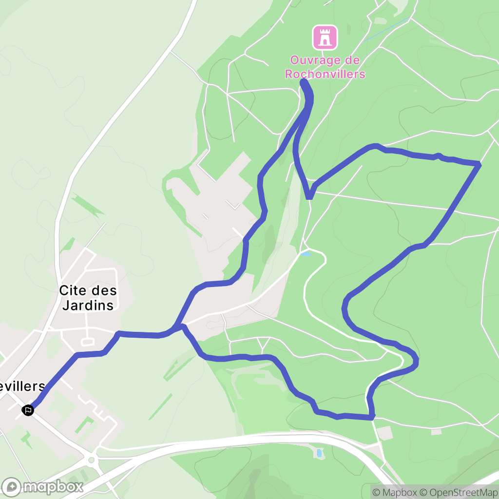 Angevillers : carte du parcours de randonnée - France