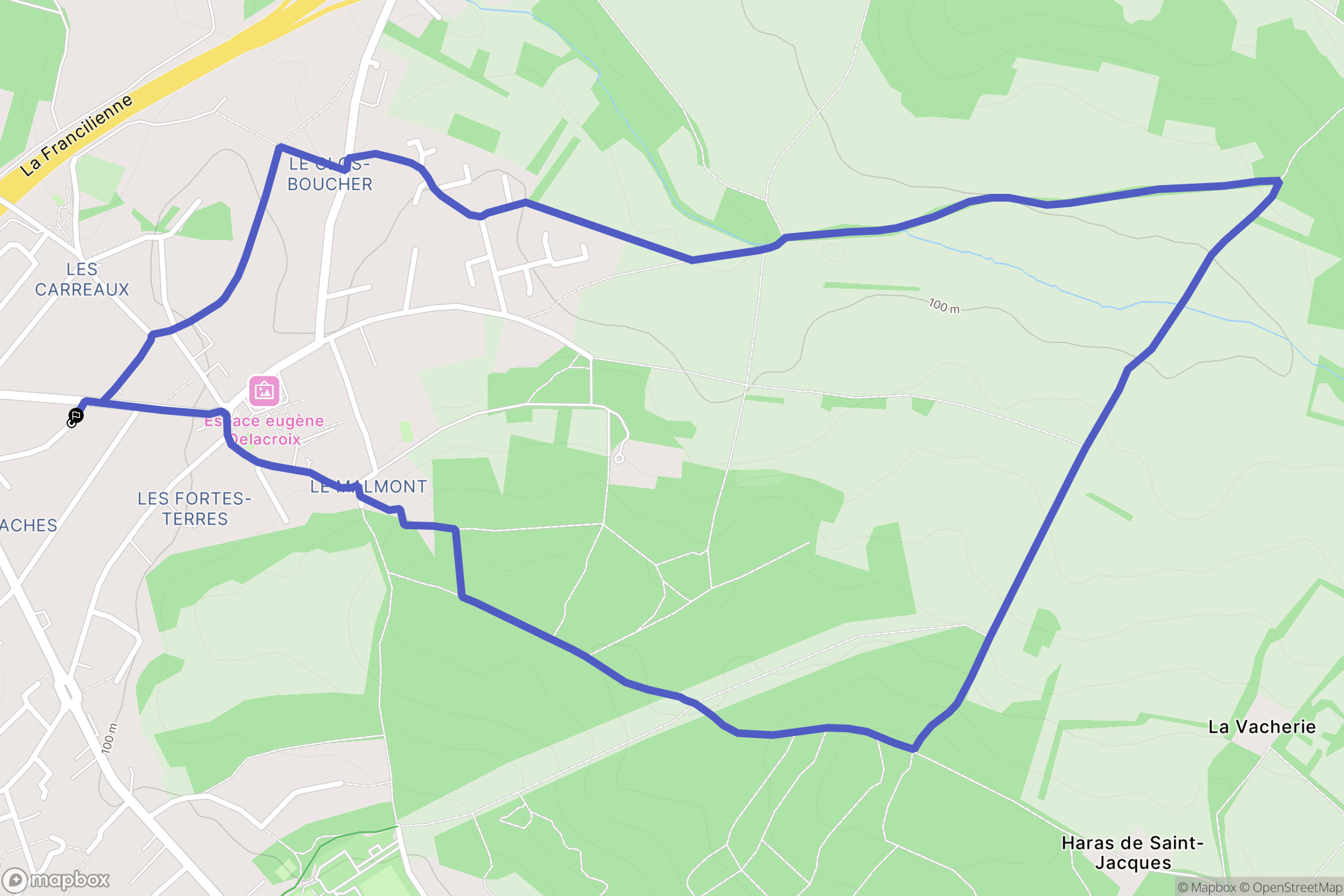 Frépillon : carte du parcours de randonnée - France