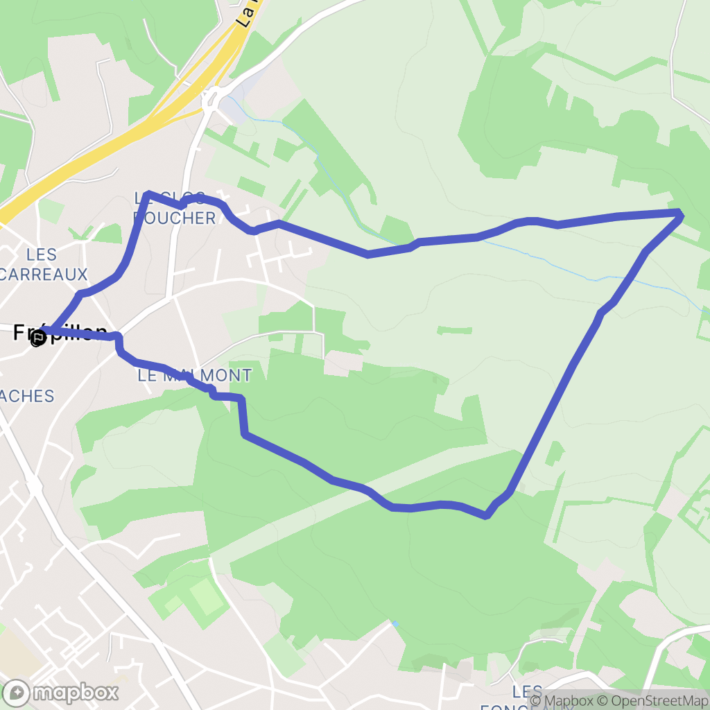 Frépillon : carte du parcours de randonnée - France
