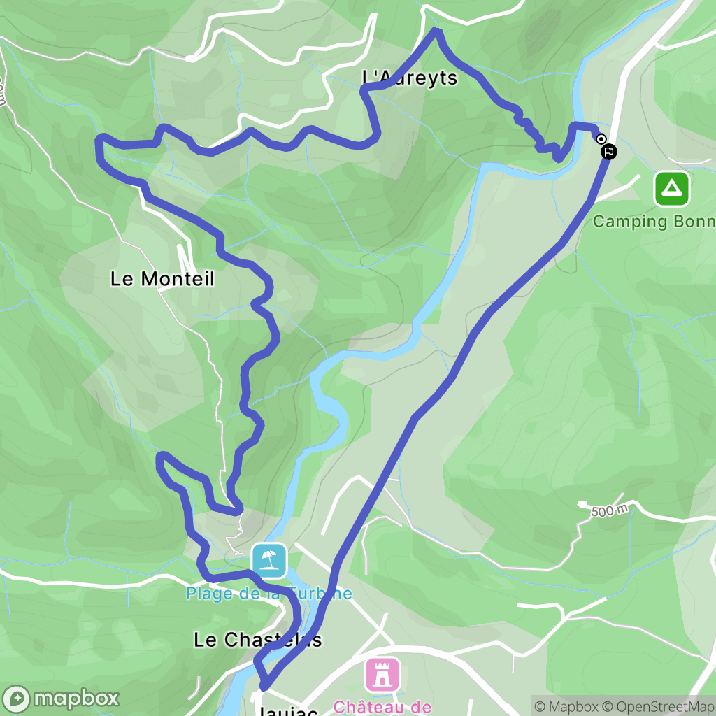 Fabras : carte du parcours de randonnée - France