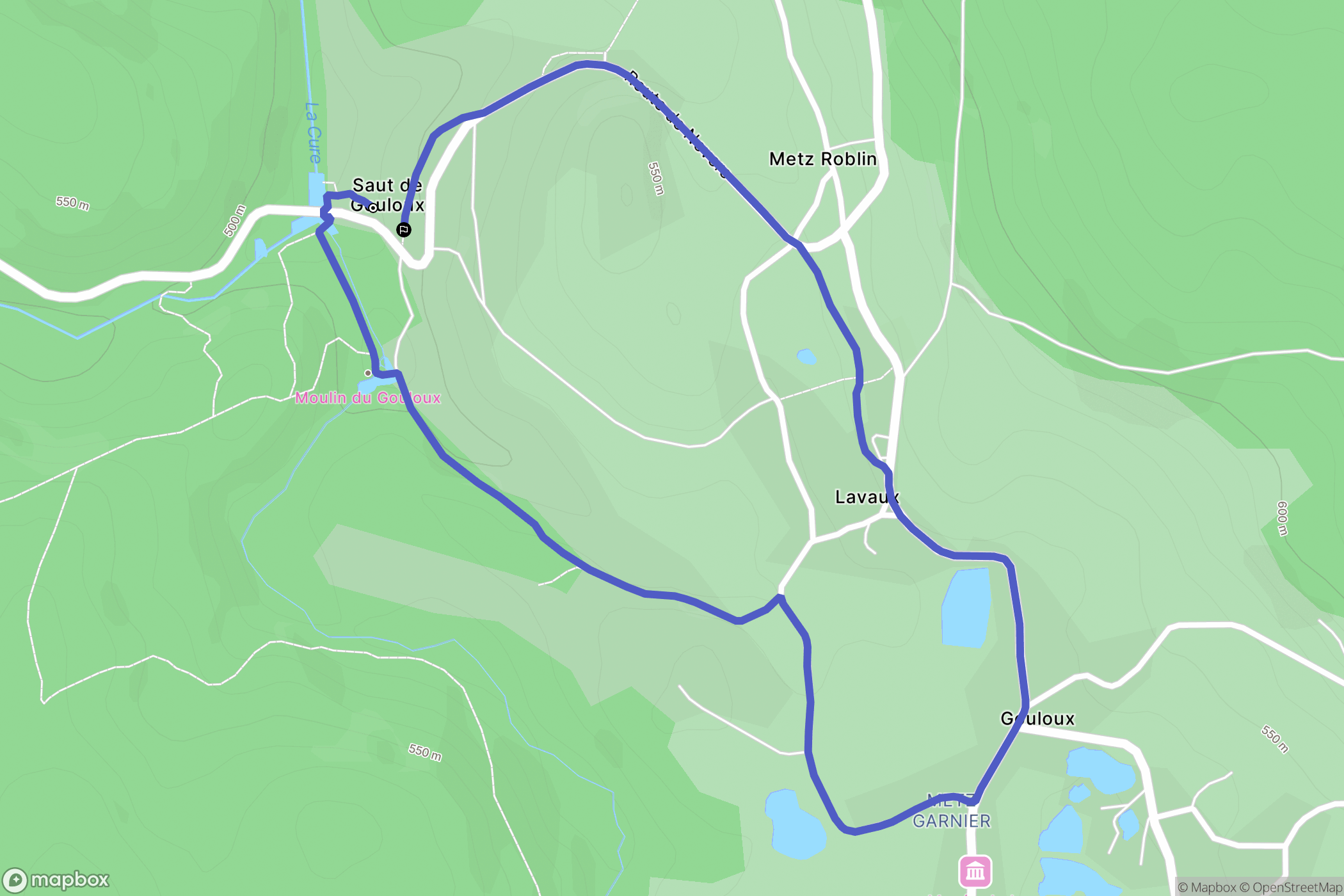 Gouloux : carte du parcours de randonnée - France