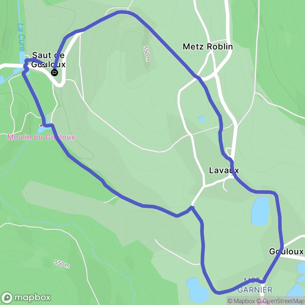 Gouloux : carte du parcours de randonnée - France