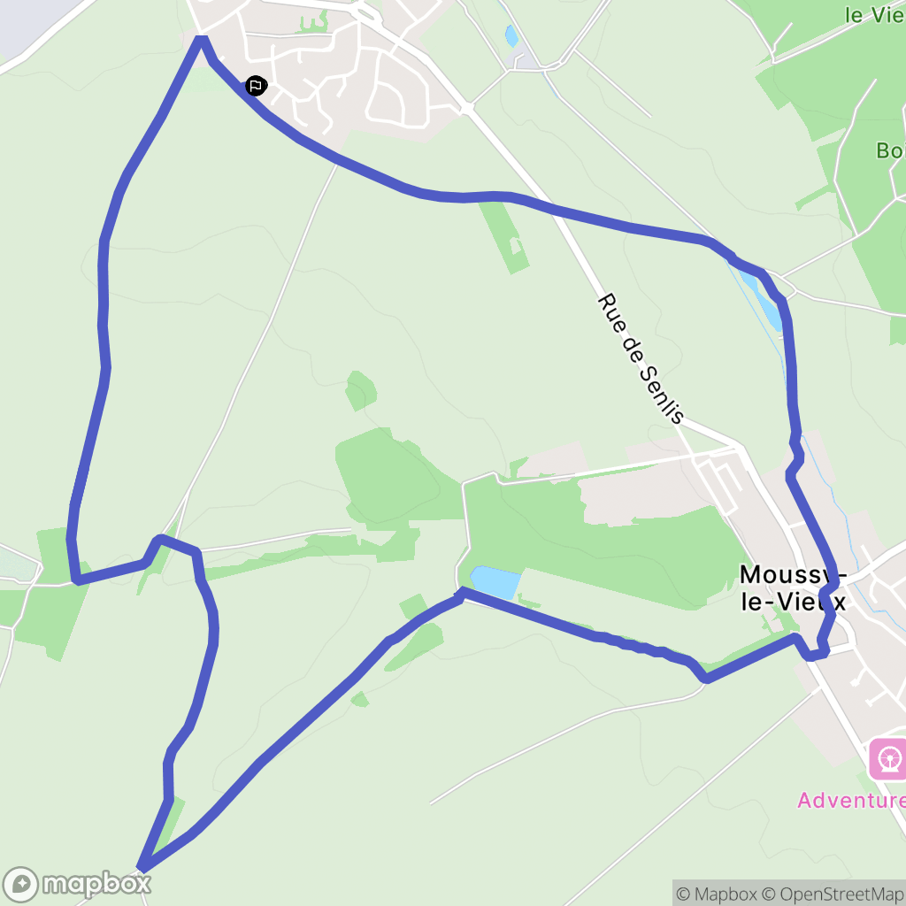 Moussy-le-Neuf : carte du parcours de randonnée - France