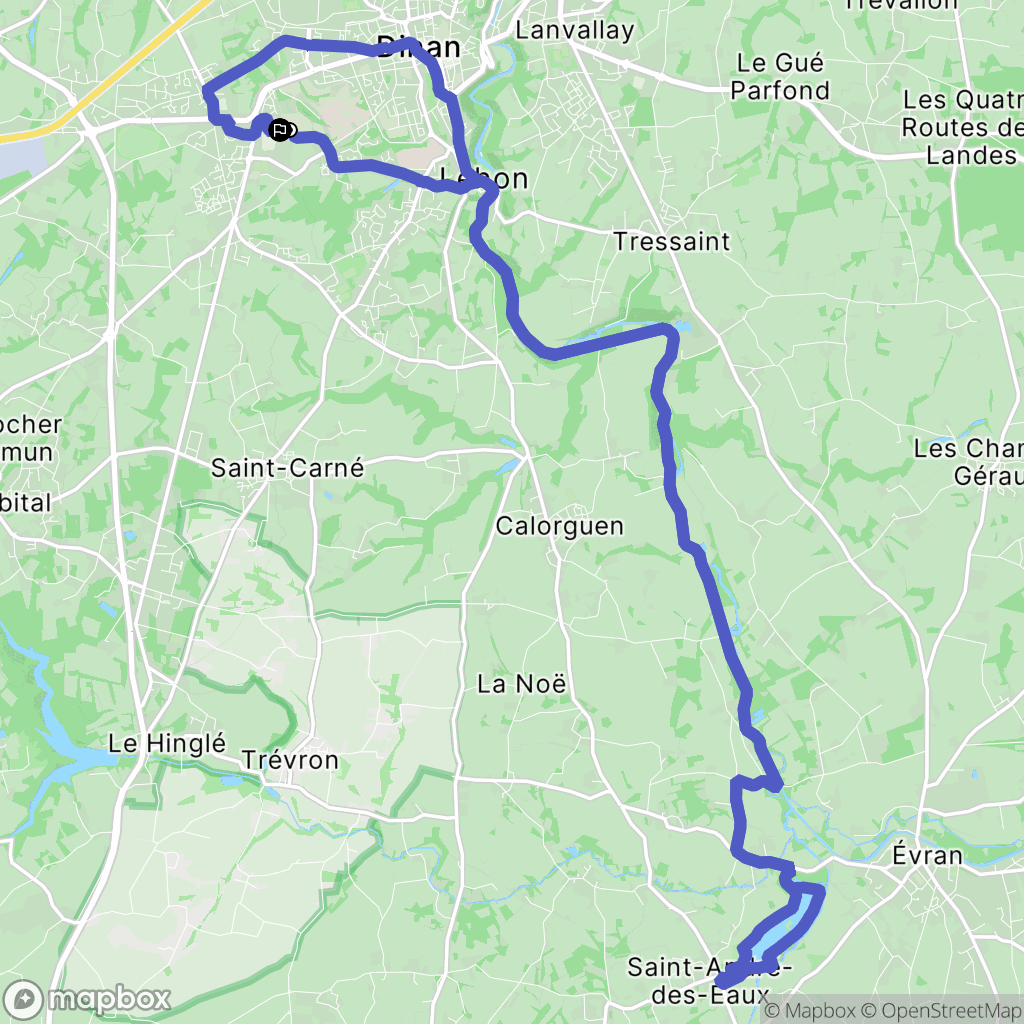 Dinan : carte du parcours de randonnée - France