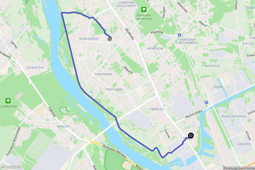 Warszawa: mapa trasy - Poland