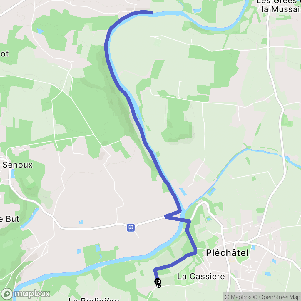 Pléchâtel : carte du parcours de randonnée - France