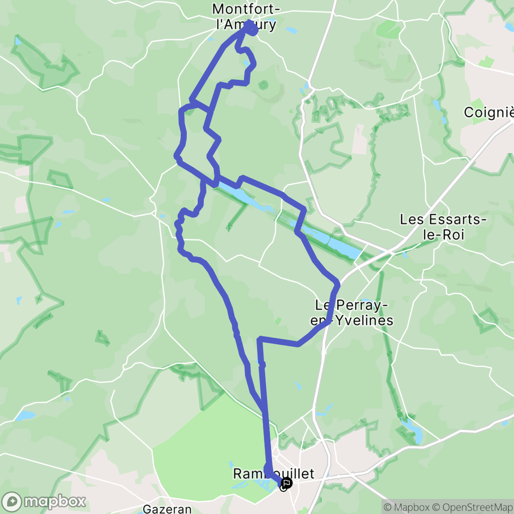 Rambouillet : carte du parcours de randonnée - France
